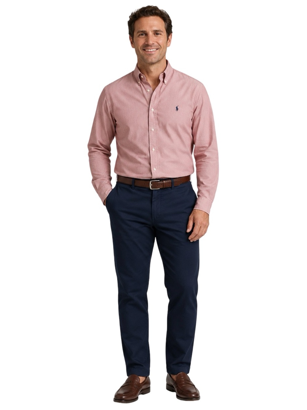 Ralph Lauren Custom Fit Pink Stripe Button Down Shirt Men’s 16.5 34/35